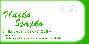 ildiko szajko business card
