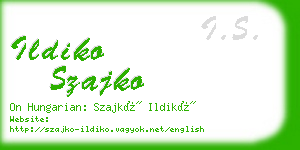 ildiko szajko business card